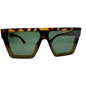 Matt & Nat "Lyn" Polarized Tortoise Shell Sunglasses With Green Lenses